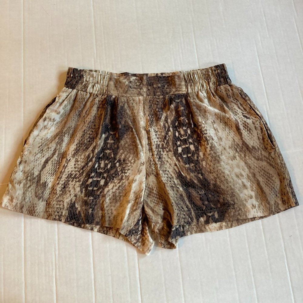 S.Y.L.K. Silk snakeskin print shorts XS